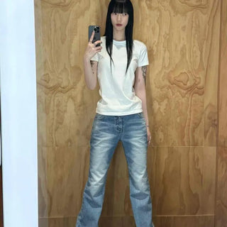 Mid-Rise Flare Bootcut Long-Legged Denim Long Pants