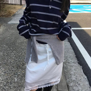 Over Stripe Collar Knit