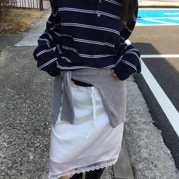 Over Stripe Collar Knit