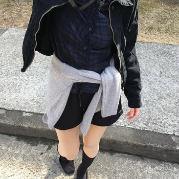 *Muand* Frill Check Shirt