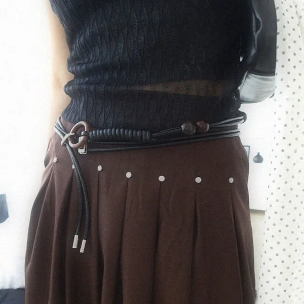 Wood ring rope belt