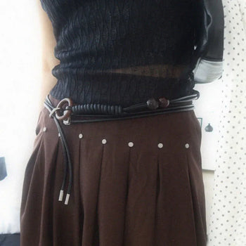 Wood ring rope belt