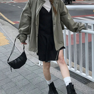 허그 언발 도트 브이넥 나시 원피스