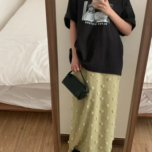Pom-pom Long Skirt