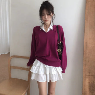 Denshu Loose Fit V-Neck Knit