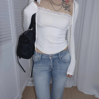 CUTESEY Lace Bolero Layered T-shirt 2CO