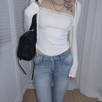 CUTESEY Lace Bolero Layered T-shirt 2CO