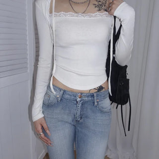 CUTESEY Lace Bolero Layered T-shirt 2CO