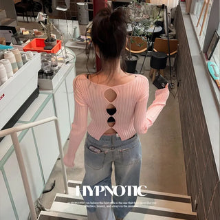 [MADE: In-house Production] Hole Slit Two-way Crop Knit