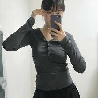 Slim Fit Long Sleeve Half Button Hoodie