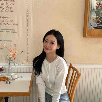 Button Waistline Slim Fit Knit Cardigan