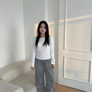 Back Pocket Pintuck Loose Fit Jogger Pants