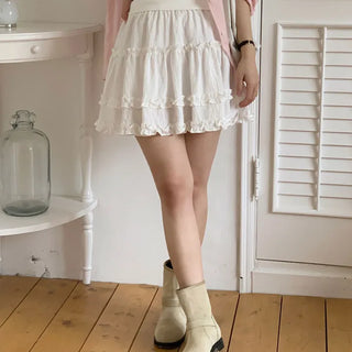Tiered Frill Elastic Mini Skirt