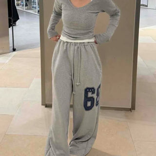 Effortless Chic V-Neck Slim Fit Short Long Sleeve T-Shirt