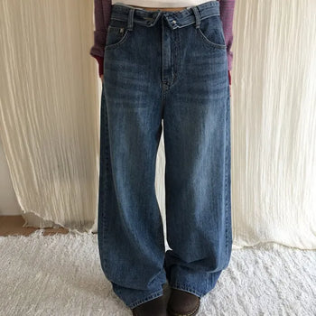 Loose Folding Wide Denim
