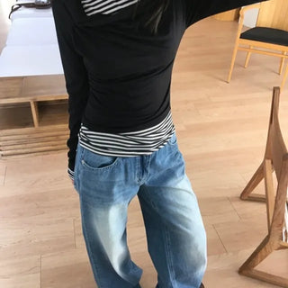Striped Draped Tee