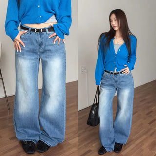 Safe Low Denim Wide Pants