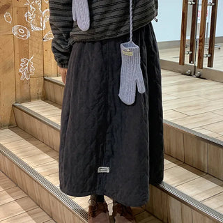 Meroa Quilted Elastic Long Skirt