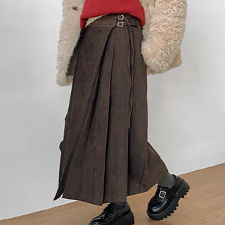 Roani Velvet Maxi Belted Wrap Skirt