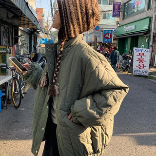 Tanbio Quilted Padded Oversized Field Jacket