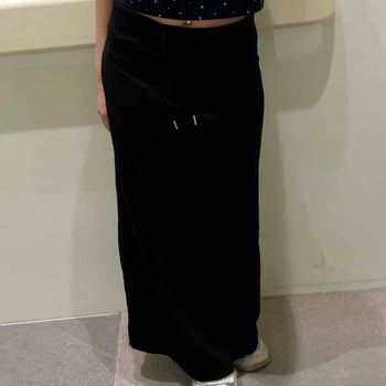 High-waisted Jore String Straight Maxi Long Skirt