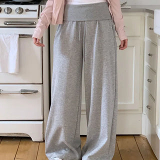 Wide Training Pants with Drawstring Hem