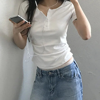 스탠다드 옆셔링 헨리넥 반팔티