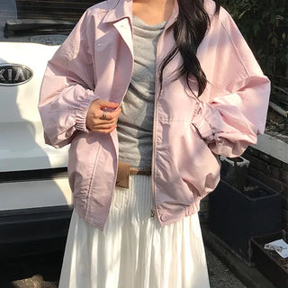 루시 오버핏 바람막이 카라 점퍼