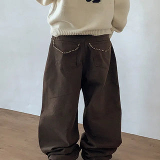 Toveni Pocket Point Wide Cotton Pants