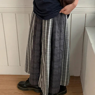 Harind Mix Check Long Skirt