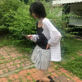 Rally Shirred Strap Balloon Mini Skirt