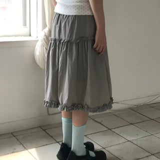 Fomi Frill Tiered Midi Skirt