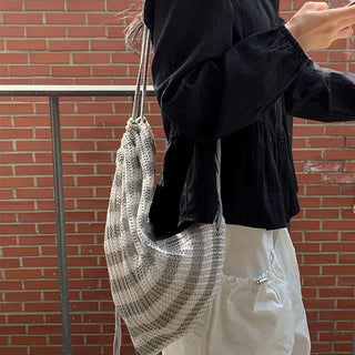 Naro Striped Knit Bucket Gym Bag