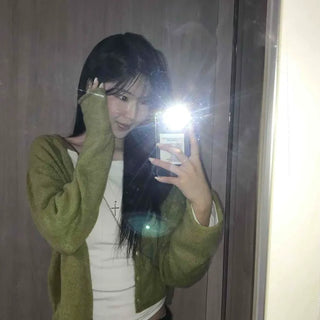 Feminine Short Button Knit Cardigan