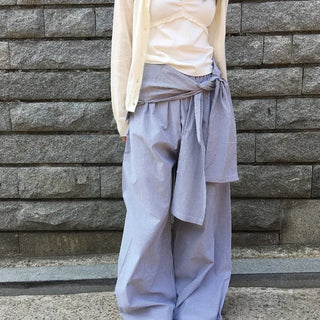 *Pinter Mood* Striped Layered Pants