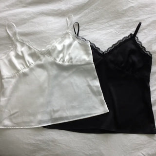 Satin Lace Sleeveless Layered Jacquard Slip Inner Top