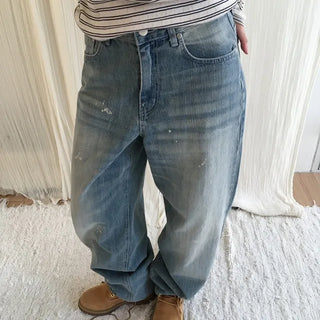 Wash Wide Balloon Denim