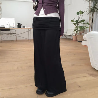 Egreen Folding Shirred Long Skirt