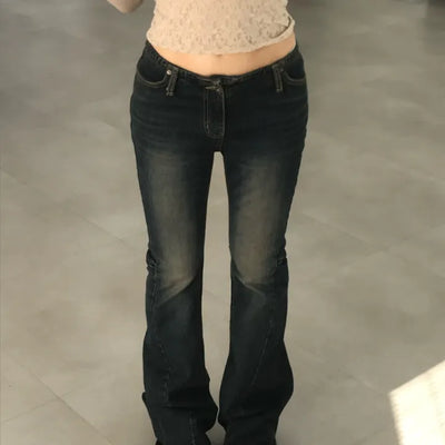*MD's Highly Recommended Item* Muobi Low Curved Slim Bootcut Denim Pants