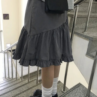 Lay frill midi skirt
