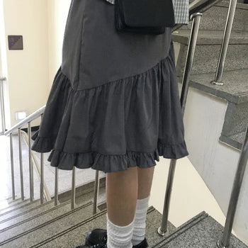 Lay frill midi skirt