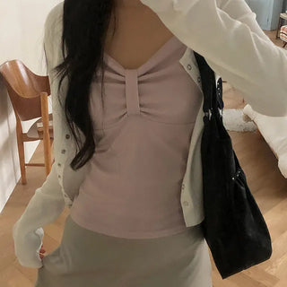 벨리 앞리본 나시