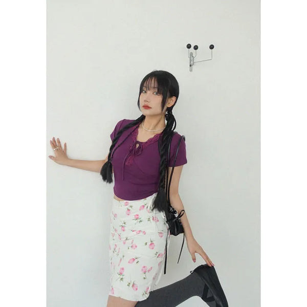 Vintage Tulip Midi Skirt