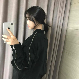 Loose-fit Bomber Jumper with Zipper Details
