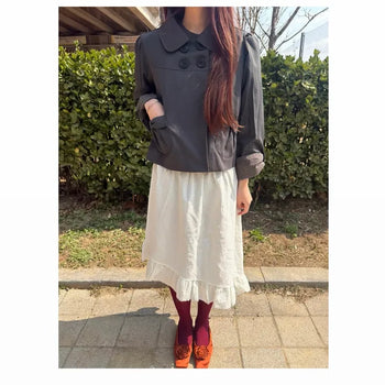 Bay check color-block roll-up jacket