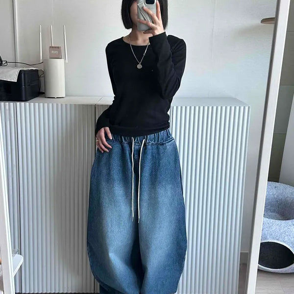 Vintage Washed Cocoon Denim Pants