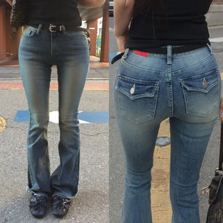 Hagri Low denim bootcut pants