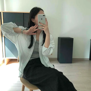 Loose-fit Striped Long Shirt