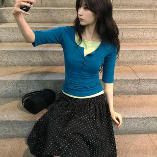 로띠 레이어드 베이직 컬러 나시 탑