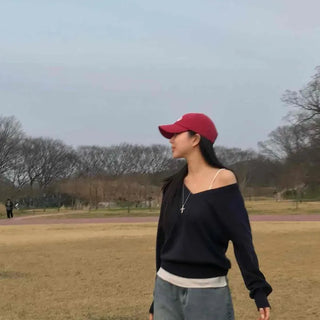 V-Neck Slim Short Sleeve Knit